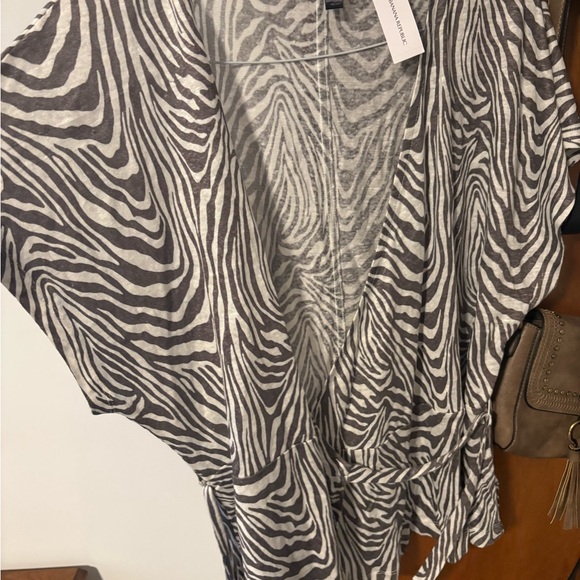Banana Republic Zebra Print Wrap Top - Black and White - Picture 1 of 5